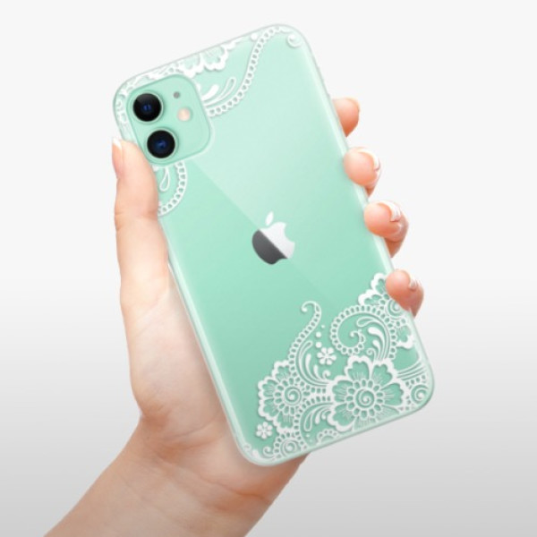 Silikonové pouzdro iSaprio - Apple iPhone 11 - white Lace 02