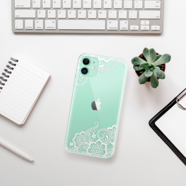 Silikonové pouzdro iSaprio - Apple iPhone 11 - white Lace 02