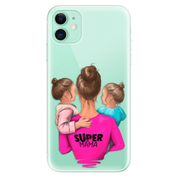 Silikonové odolné pouzdro iSaprio - Super Mama Two Girls na mobil Apple iPhone 11 (Silikonový odolný kryt, obal, pouzdro iSaprio - Super Mama Two Girls na mobilní telefon Apple iPhone 11)