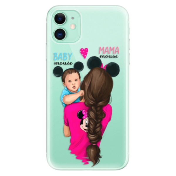 Odolné silikonové pouzdro iSaprio - Mama Mouse Brunette and Boy - iPhone 11
