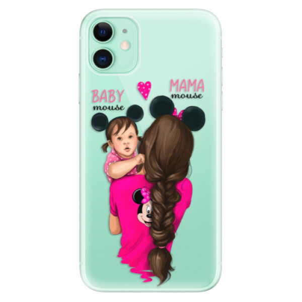Silikonové odolné pouzdro iSaprio - Mama Mouse Brunette and Girl na mobil Apple iPhone 11 (Silikonový odolný kryt, obal, pouzdro iSaprio - Mama Mouse Brunette and Girl na mobilní telefon Apple iPhone 11)