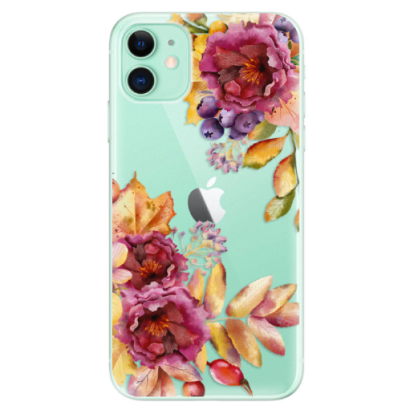 Silikonové odolné pouzdro iSaprio - Fall Flowers na mobil Apple iPhone 11 (Silikonový odolný kryt, obal, pouzdro iSaprio - Fall Flowers na mobilní telefon Apple iPhone 11)