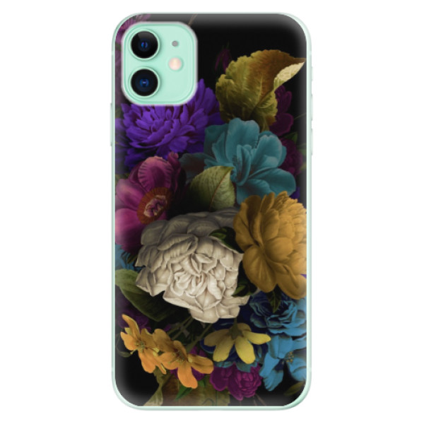 Silikonové odolné pouzdro iSaprio - Dark Flowers na mobil Apple iPhone 11 (Silikonový odolný kryt, obal, pouzdro iSaprio - Dark Flowers na mobilní telefon Apple iPhone 11)