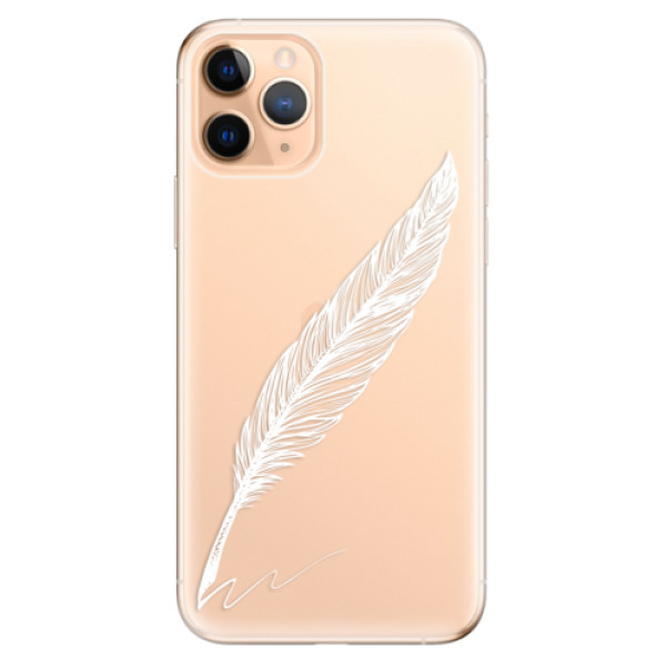 Odolné silikonové pouzdro iSaprio - Writing By Feather - white - iPhone 11 Pro
