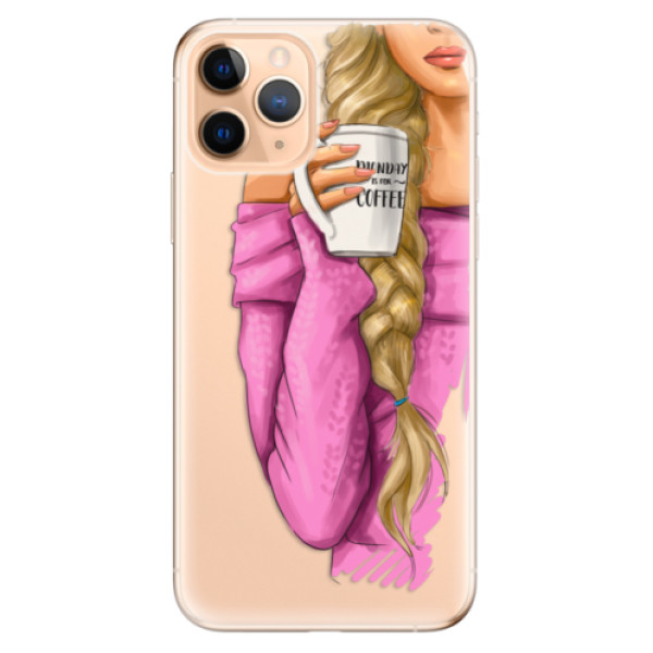 Odolné silikonové pouzdro iSaprio - My Coffe and Blond Girl - iPhone 11 Pro