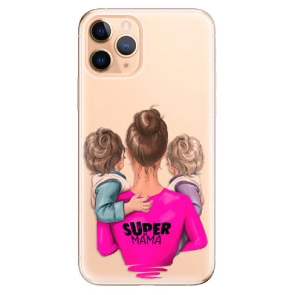 Odolné silikonové pouzdro iSaprio - Super Mama - Two Boys - iPhone 11 Pro