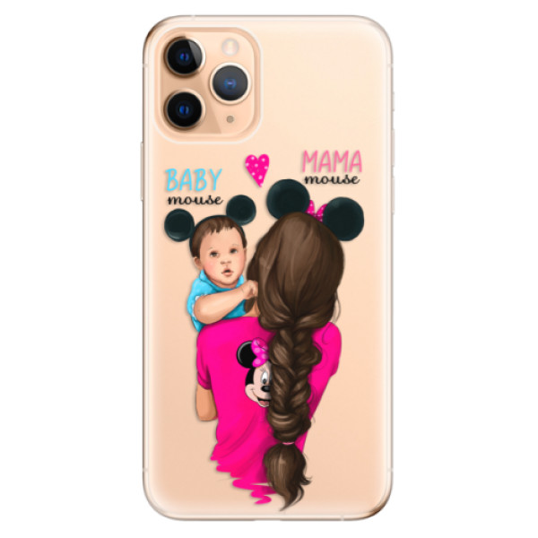 Odolné silikonové pouzdro iSaprio - Mama Mouse Brunette and Boy - iPhone 11 Pro