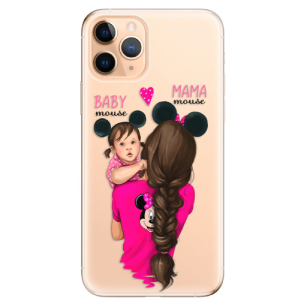 Odolné silikonové pouzdro iSaprio - Mama Mouse Brunette and Girl - iPhone 11 Pro