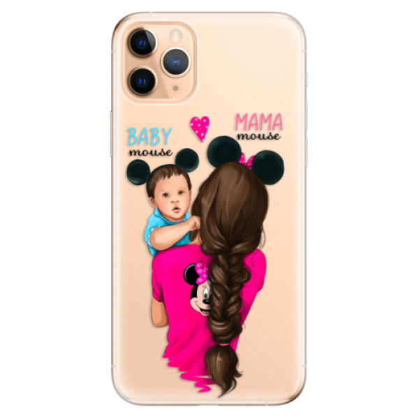 Odolné silikonové pouzdro iSaprio - Mama Mouse Brunette and Boy - iPhone 11 Pro Max