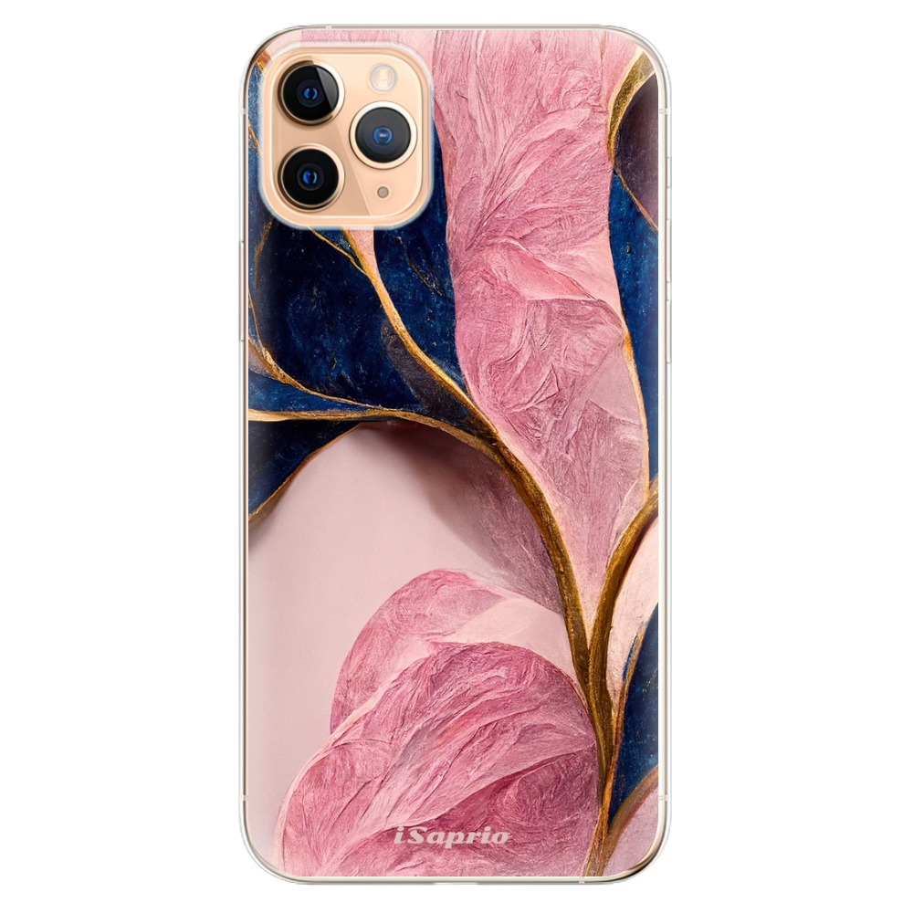 Odolné silikonové pouzdro iSaprio - Pink Blue Leaves - iPhone 11 Pro Max