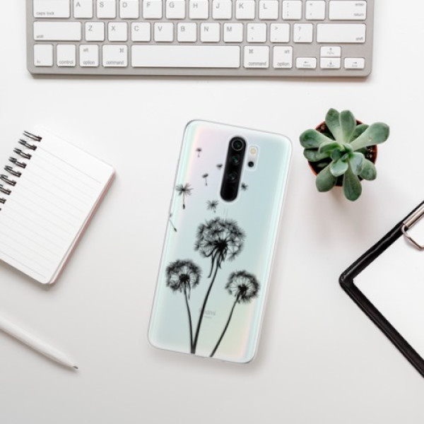 Silikonové pouzdro iSaprio - Xiaomi Redmi Note 8 Pro - Three Dandelions black