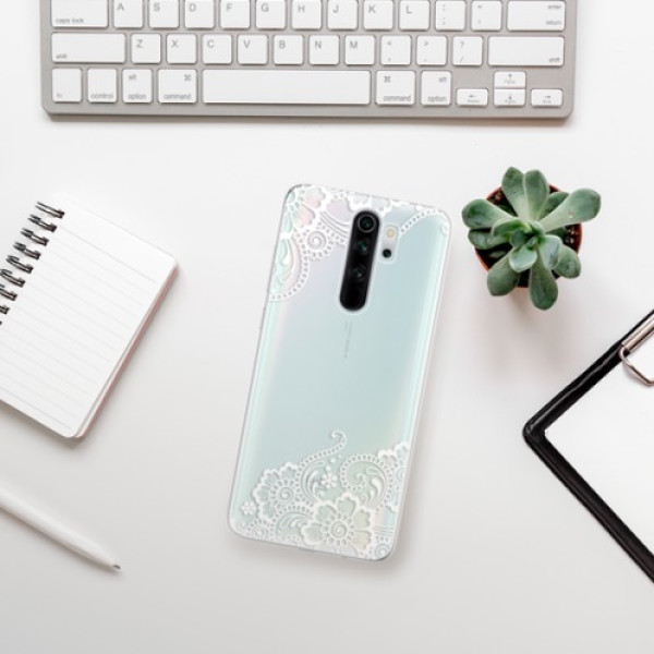 Silikonové pouzdro iSaprio - Xiaomi Redmi Note 8 Pro - white Lace 02