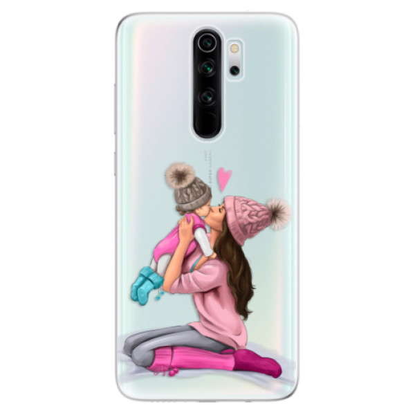 Odolné silikonové pouzdro iSaprio - Kissing Mom - Brunette and Girl - Xiaomi Redmi Note 8 Pro