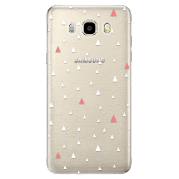 Odolné silikonové pouzdro iSaprio - Abstract Triangles 02 - white - Samsung Galaxy J5 2016