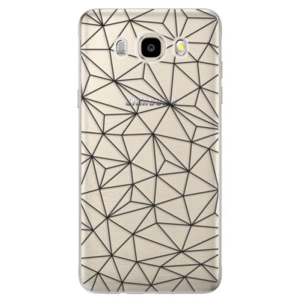 Odolné silikonové pouzdro iSaprio - Abstract Triangles 03 - black - Samsung Galaxy J5 2016