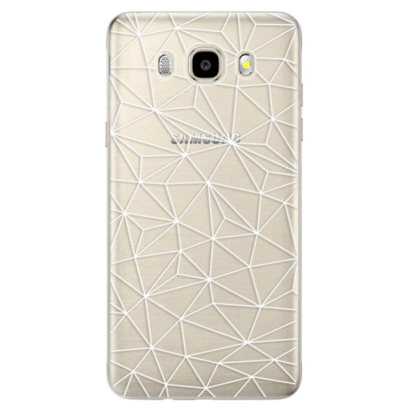 Odolné silikonové pouzdro iSaprio - Abstract Triangles 03 - white na mobil Samsung Galaxy J5 2016 (Odolný silikonový obal, kryt pouzdro iSaprio - Abstract Triangles 03 - white - na mobilní telefon Samsung Galaxy J5 2016)