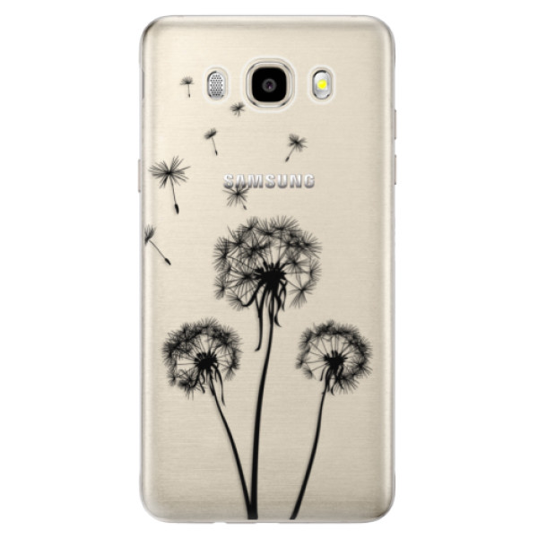 Odolné silikonové pouzdro iSaprio - Three Dandelions - black - Samsung Galaxy J5 2016
