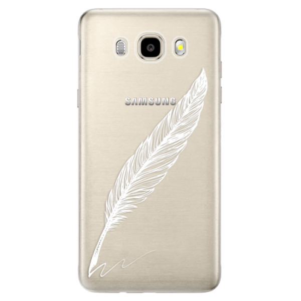 Odolné silikonové pouzdro iSaprio - Writing By Feather - white - Samsung Galaxy J5 2016
