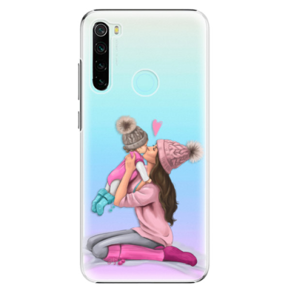 Plastové pouzdro iSaprio - Kissing Mom - Brunette and Girl - Xiaomi Redmi Note 8