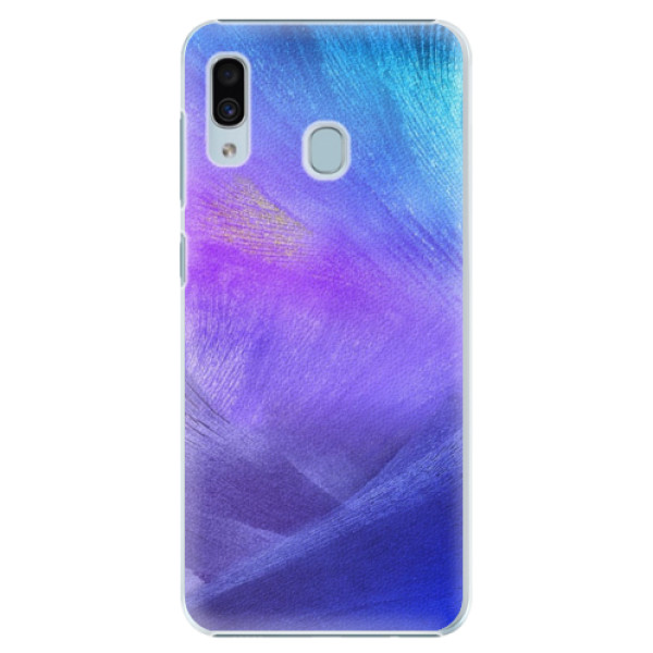 Plastové pouzdro iSaprio - Purple Feathers - Samsung Galaxy A20