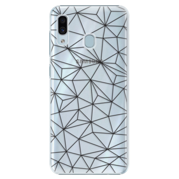 Plastové pouzdro iSaprio - Abstract Triangles 03 - black - Samsung Galaxy A20