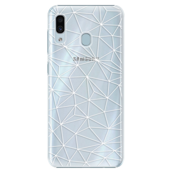 Plastové pouzdro iSaprio - Abstract Triangles 03 - white - Samsung Galaxy A20