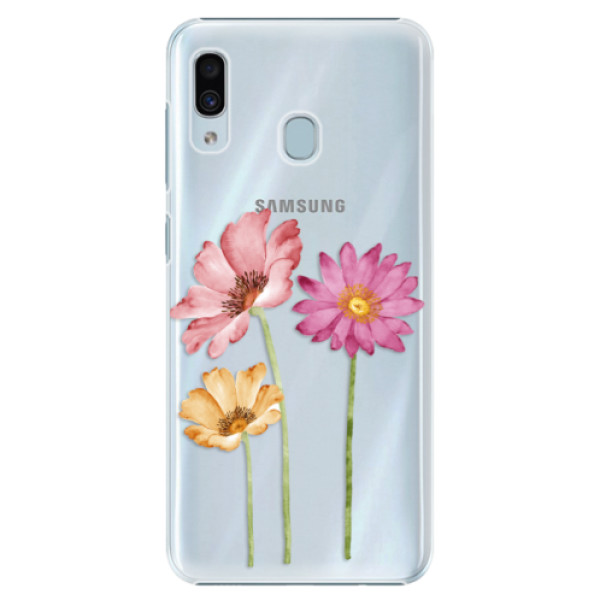 Plastové pouzdro iSaprio - Three Flowers - Samsung Galaxy A20