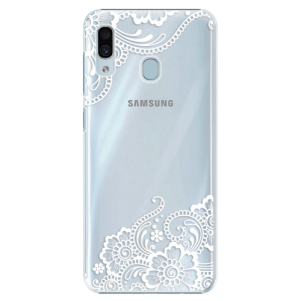 Plastové pouzdro iSaprio - White Lace 02 - Samsung Galaxy A20