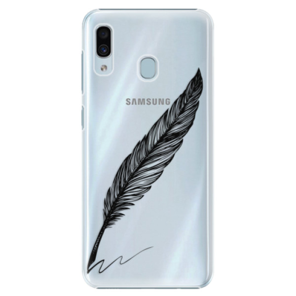 Plastové pouzdro iSaprio - Writing By Feather - black - Samsung Galaxy A20