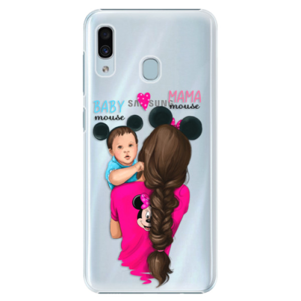 Plastové pouzdro iSaprio - Mama Mouse Brunette and Boy - Samsung Galaxy A20