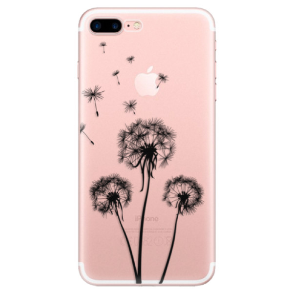 Odolné silikonové pouzdro iSaprio - Three Dandelions - black - iPhone 7 Plus