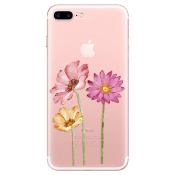 Silikonové odolné pouzdro iSaprio - Three Flowers na mobil Apple iPhone 7 Plus (Silikonový kryt, obal, pouzdro iSaprio - Three Flowers na mobilní telefon Apple iPhone 7 Plus)