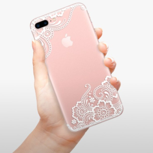 Silikonové pouzdro iSaprio - Apple iPhone 7 Plus - White Lace 02