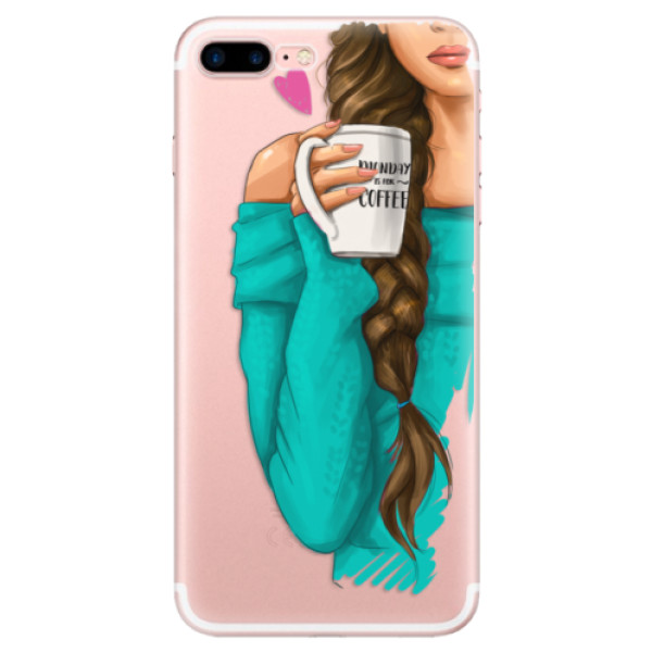Odolné silikonové pouzdro iSaprio - My Coffe and Brunette Girl - iPhone 7 Plus