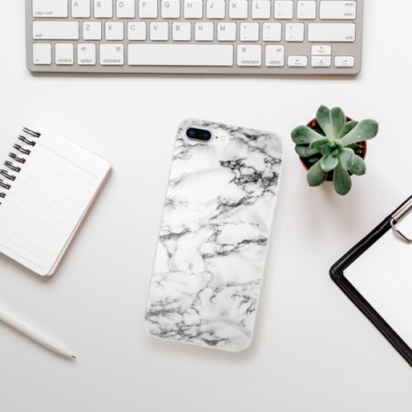 Silikonové pouzdro iSaprio - Apple iPhone 8 Plus - White Marble 01
