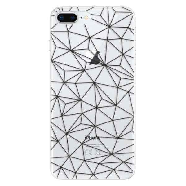 Odolné silikonové pouzdro iSaprio - Abstract Triangles 03 - black - iPhone 8 Plus