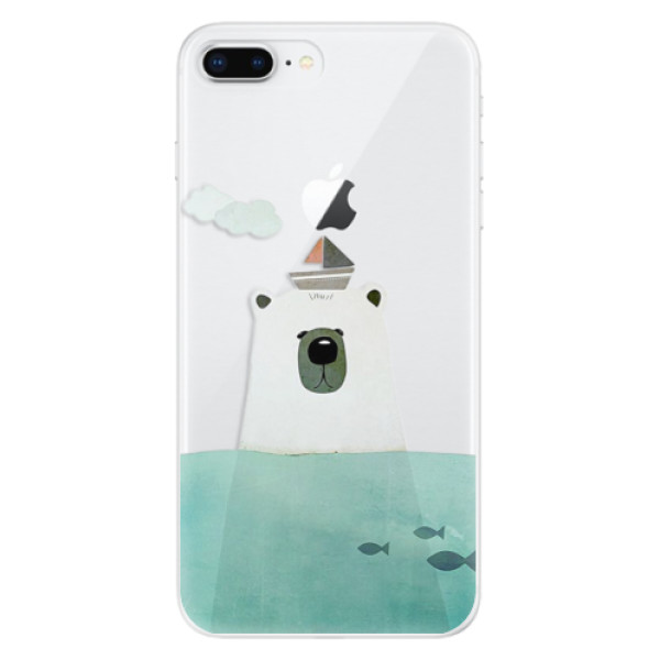Silikonové odolné pouzdro iSaprio - Bear With Boat na mobil Apple iPhone 8 Plus (Silikonový kryt, obal, pouzdro iSaprio - Bear With Boat na mobilní telefon Apple iPhone 8 Plus)