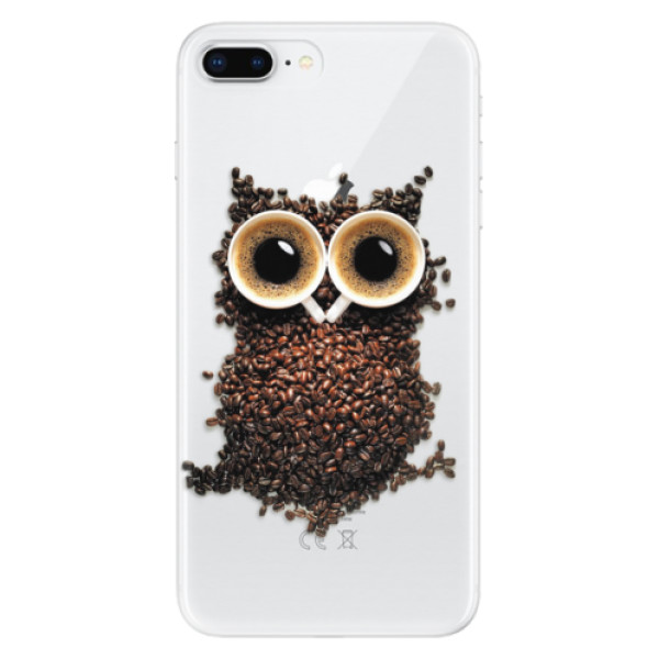 Silikonové odolné pouzdro iSaprio - Owl And Coffee na mobil Apple iPhone 8 Plus (Silikonový kryt, obal, pouzdro iSaprio - Owl And Coffee na mobilní telefon Apple iPhone 8 Plus)