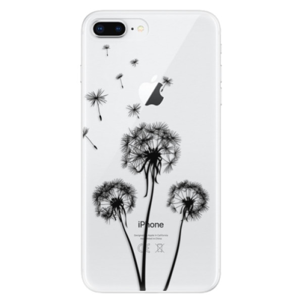 Silikonové odolné pouzdro iSaprio - Three Dandelions - black na mobil Apple iPhone 8 Plus (Silikonový kryt, obal, pouzdro iSaprio - Three Dandelions - black na mobilní telefon Apple iPhone 8 Plus)