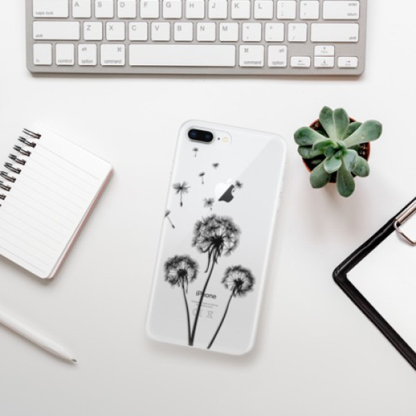 Silikonové pouzdro iSaprio - Apple iPhone 8 Plus - Three Dandelions black
