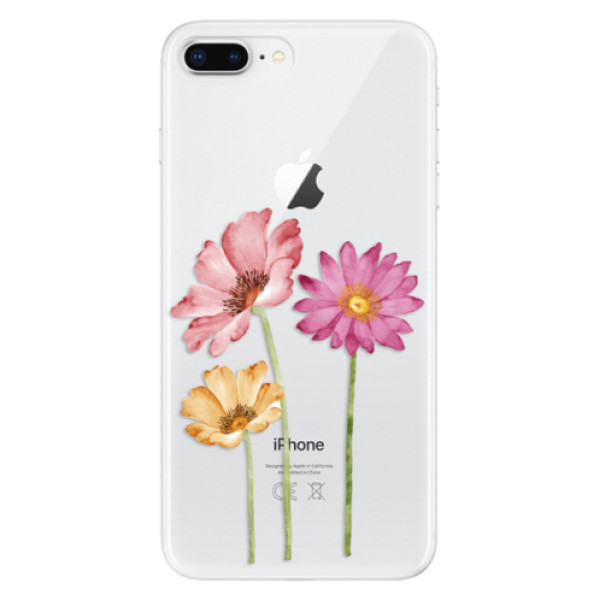 Silikonové odolné pouzdro iSaprio - Three Flowers na mobil Apple iPhone 8 Plus (Silikonový kryt, obal, pouzdro iSaprio - Three Flowers na mobilní telefon Apple iPhone 8 Plus)
