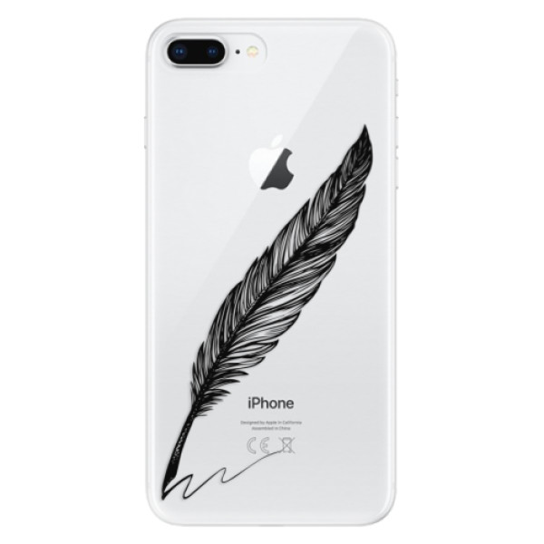 Odolné silikonové pouzdro iSaprio - Writing By Feather - black - iPhone 8 Plus