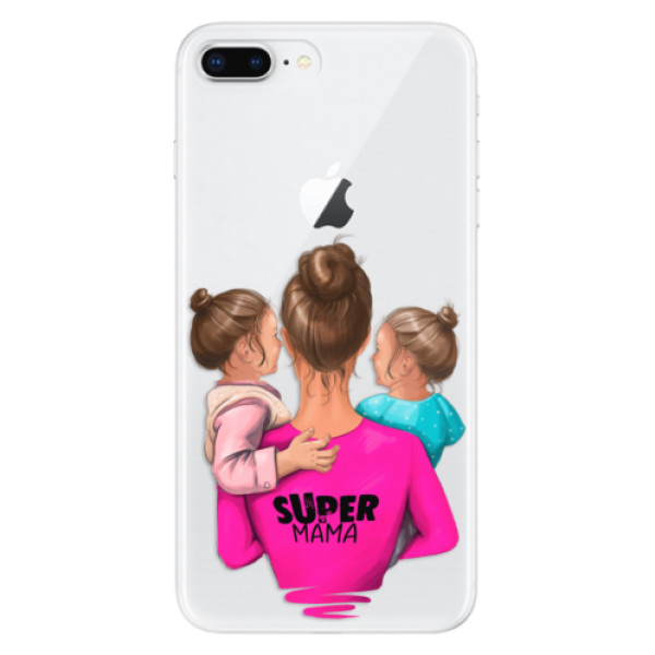 Silikonové odolné pouzdro iSaprio - Super Mama - Two Girls na mobil Apple iPhone 8 Plus (Silikonový kryt, obal, pouzdro iSaprio - Super Mama - Two Girls na mobilní telefon Apple iPhone 8 Plus)