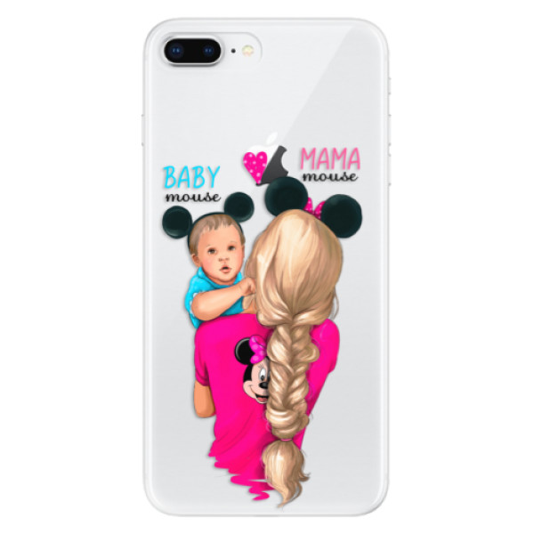 Odolné silikonové pouzdro iSaprio - Mama Mouse Blonde and Boy - iPhone 8 Plus