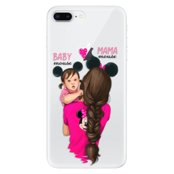 Silikonové odolné pouzdro iSaprio - Mama Mouse Brunette and Girl na mobil Apple iPhone 8 Plus (Silikonový kryt, obal, pouzdro iSaprio - Mama Mouse Brunette and Girl na mobilní telefon Apple iPhone 8 Plus)