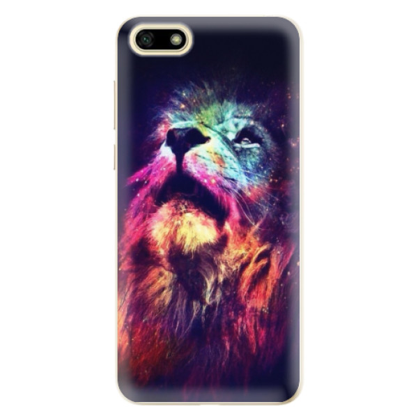 Silikonové odolné pouzdro iSaprio - Lion in Colors na mobil Huawei Y5 2018 (Silikonový kryt, obal, pouzdro iSaprio - Lion in Colors na mobilní telefon Huawei Y5 2018)