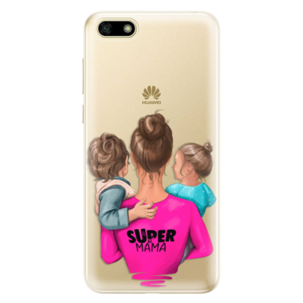 Odolné silikonové pouzdro iSaprio - Super Mama - Boy and Girl - Huawei Y5 2018