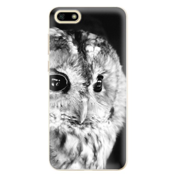 Silikonové odolné pouzdro iSaprio - BW Owl na mobil Huawei Y5 2018 (Silikonový kryt, obal, pouzdro iSaprio - BW Owl na mobilní telefon Huawei Y5 2018)