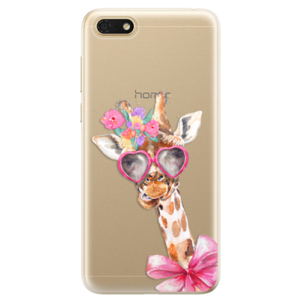 Odolné silikonové pouzdro iSaprio - Lady Giraffe - Huawei Honor 7S