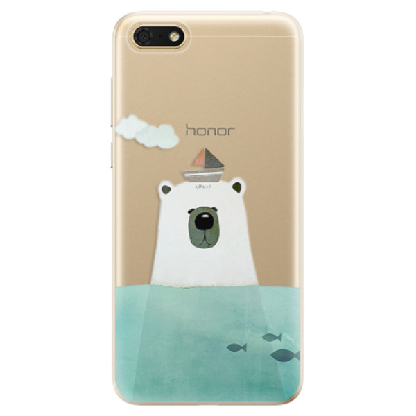 Odolné silikonové pouzdro iSaprio - Bear With Boat - Huawei Honor 7S